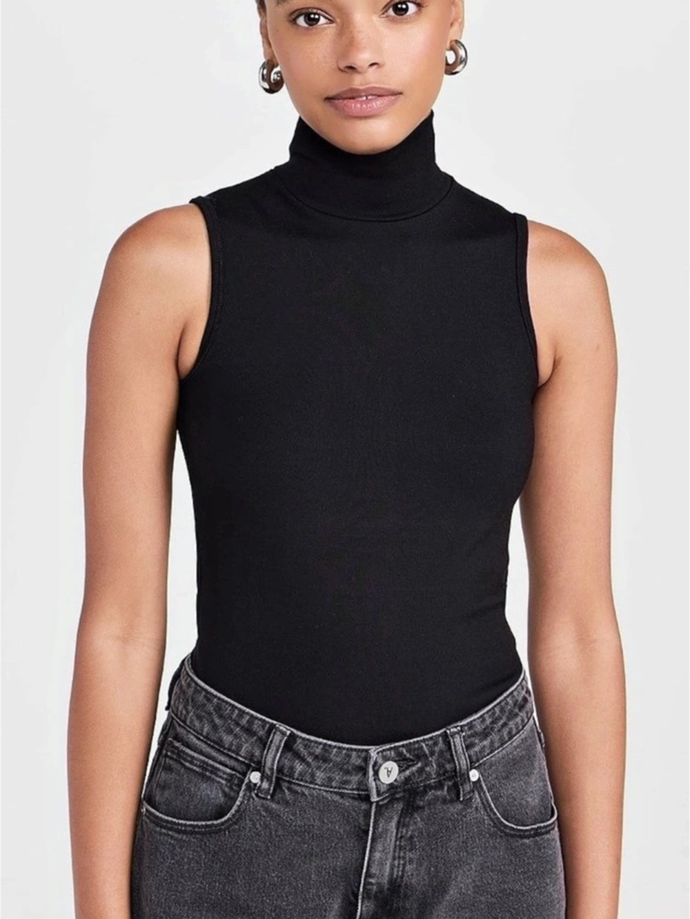 Rag & Bone Porter Jersey Black Sleeveless Turtleneck Top - Picture 9 of 13